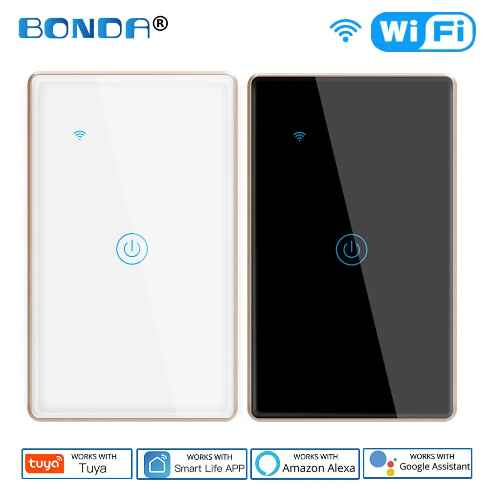 

Smart Home WiFi Smart Touch Switch US Standard Aluminum Alloy Frame Luxuray Tuya Smart Life Tuya App Work with Alexa Google Home