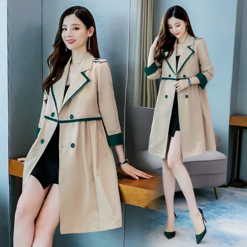 Весенне осеннее пальто для женщин двубортное женское Женская ветровка Gabardina Mujer