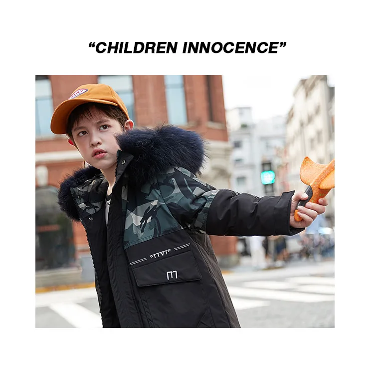 Children's Duck Down Jackets for Boys Winter Thickened Warm Long Parka 2021 New Kids Clothes Coats Outerwear Teenagers Snow Wear images - 6