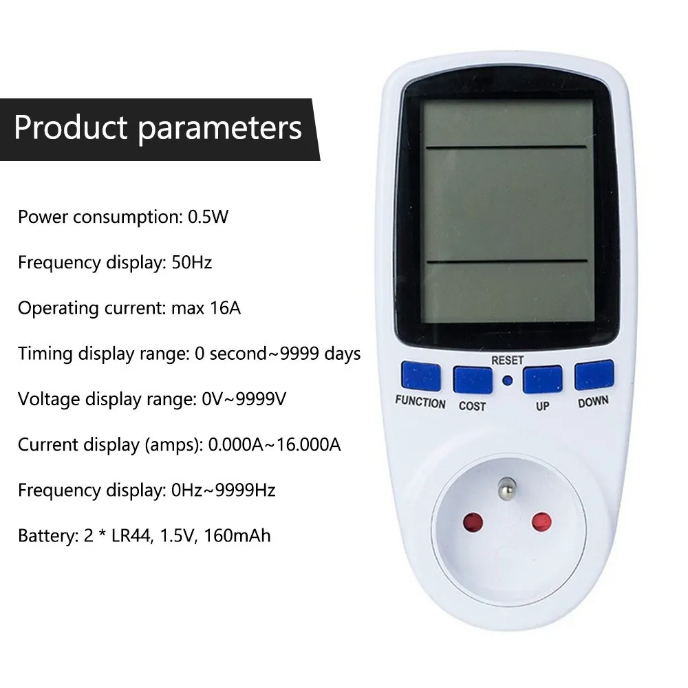 

AU EU US UK AC Power Meters Digital Wattmeter Energy Meter Watt Calculator Monitor Electricity Cost Measuring Socket Analyzer