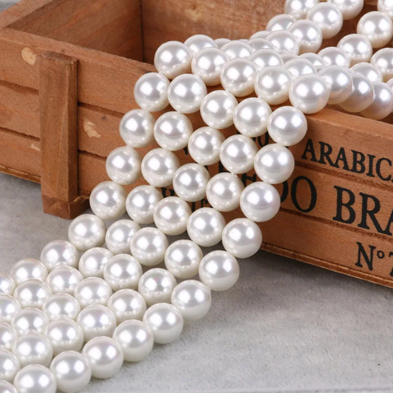 Новые модные высококачественные белые круглые бусины свободные новый размер на