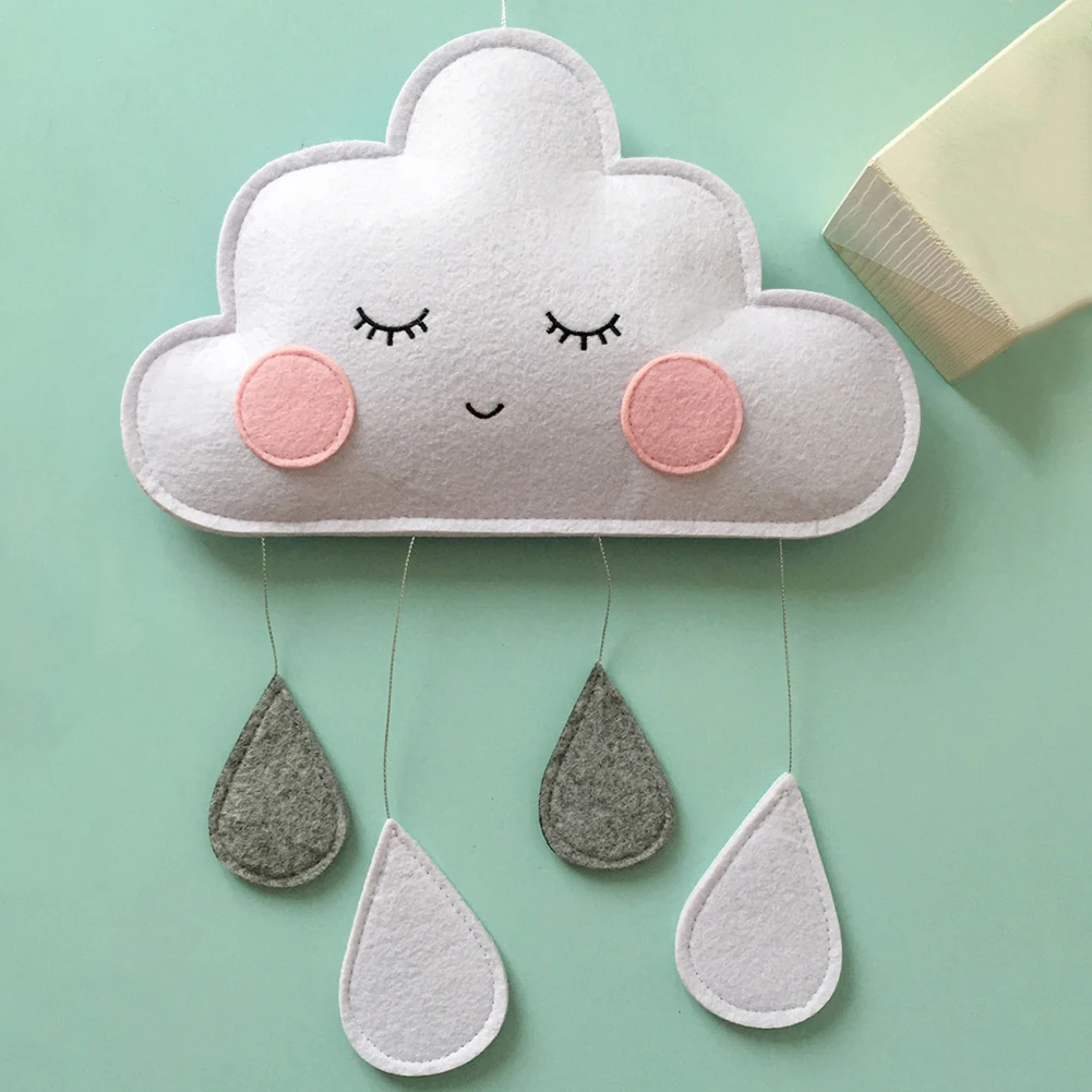 Nordic Cloud Raindrop Hanging Ornament Baby Bed Tent Pendant Kids Room Decor hot | Дом и сад
