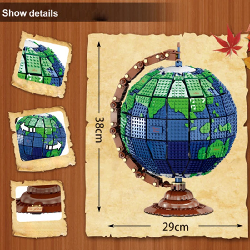 

2020 New DIY MOC Tree House Earth Globe Building Blocks Bricks Assembly Architect City Street View Toys for Kids Christmas Gifts