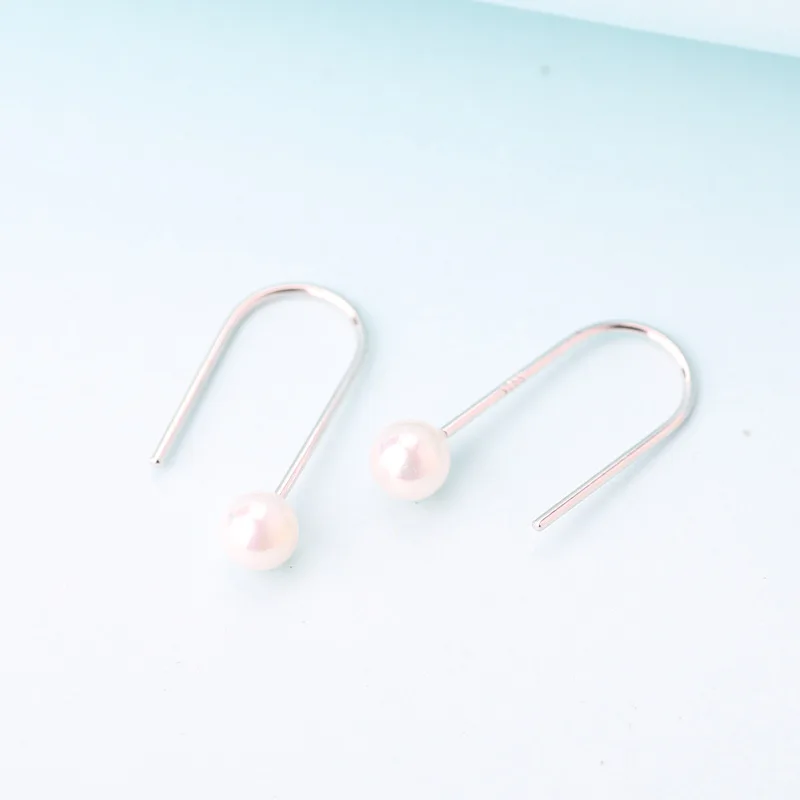 Серьги BONLAVIE из серебра 925 пробы U-образные серебряные серьги с жемчугом |