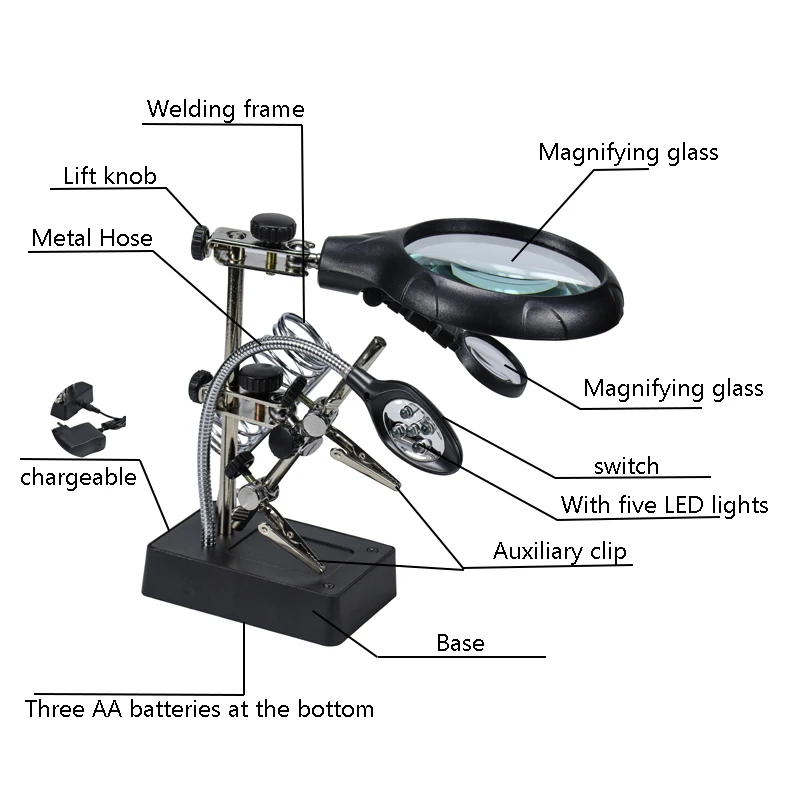 Увеличительное стекло для сварки с Европейской/американской вилкой 5