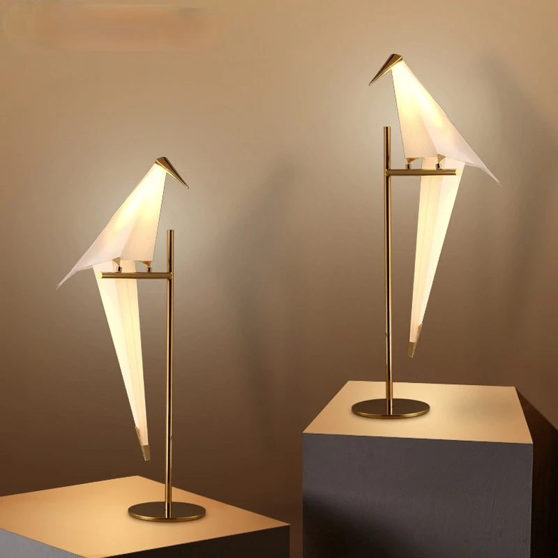 

Nordic Bird Table Lamp Thousand Paper Crane Floor Lamp Creative Personality Simple Living Room Study Bedroom Table Lamp