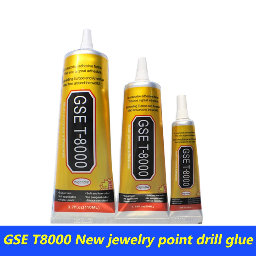 

15ml/50ml/110ml T-8000 Glue DIY Resin Jewelry Repair Glue Rhinestones Needles Epoxy Mobile Phone LCD Touch Screen Glue Adhesive