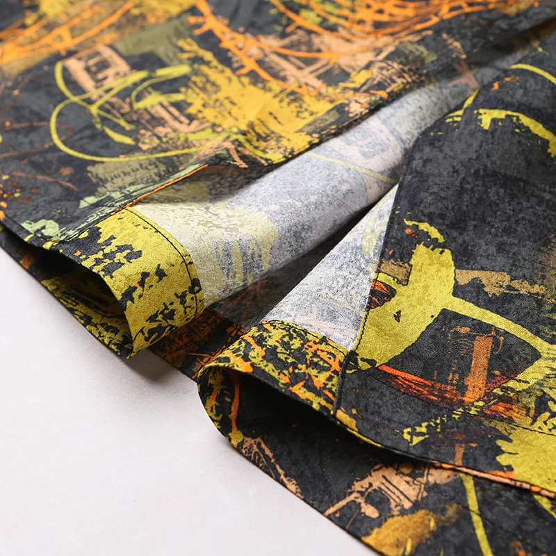 VOA 2017 осенний Модный Шелковый жаккардовый богемный Свободный кардиган размера