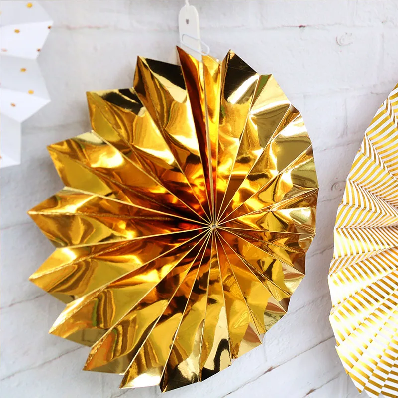 8 шт./компл. Роза цвета: золотистый серебристый Бумага вентиляторы комплект