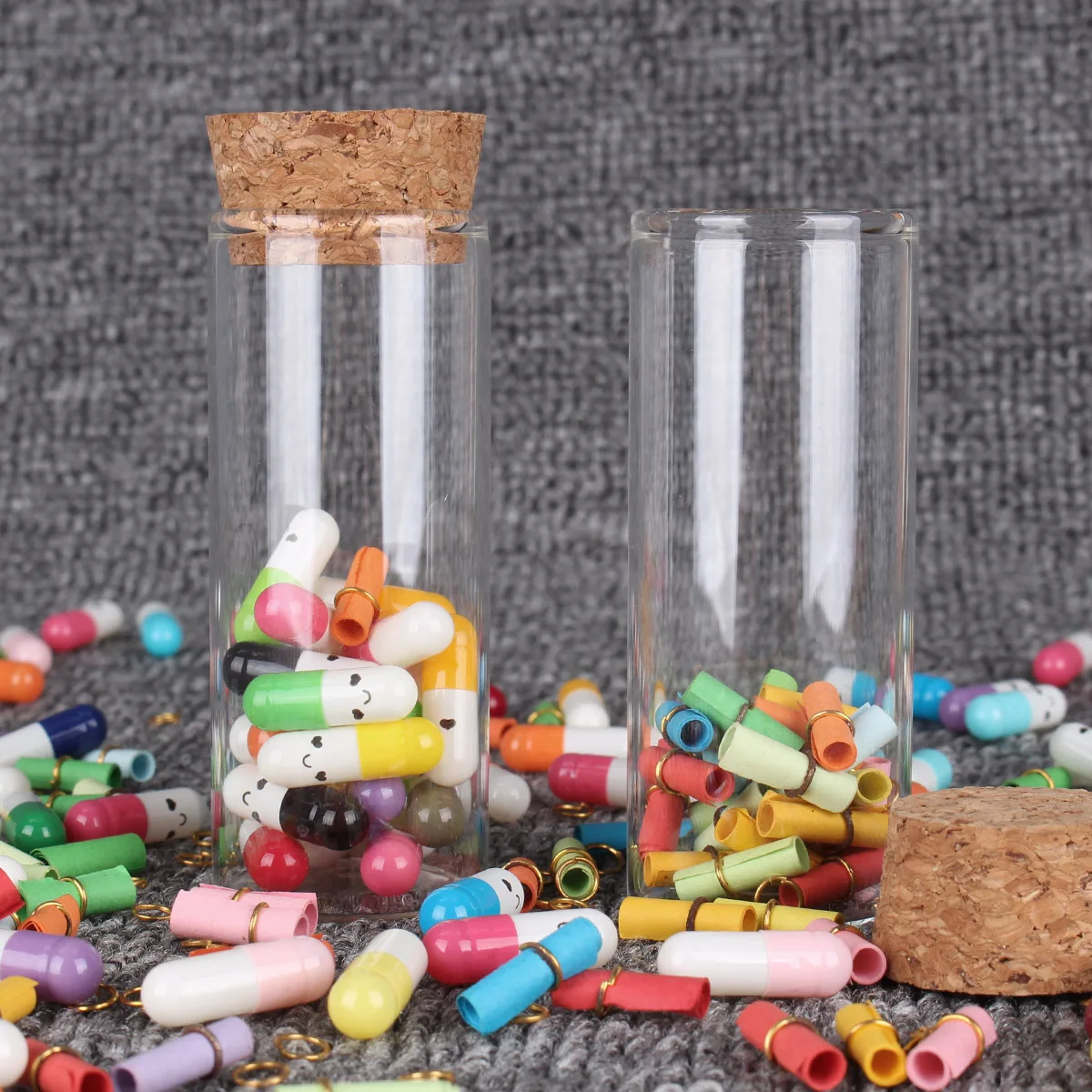 Прозрачные стеклянные бутылки с пробкой 15 шт. 50 мл 70 90