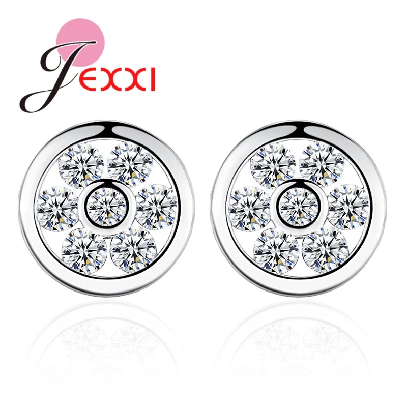 Женские серьги гвоздики из серебра 925 пробы с фианитом|Серьги-гвоздики| |