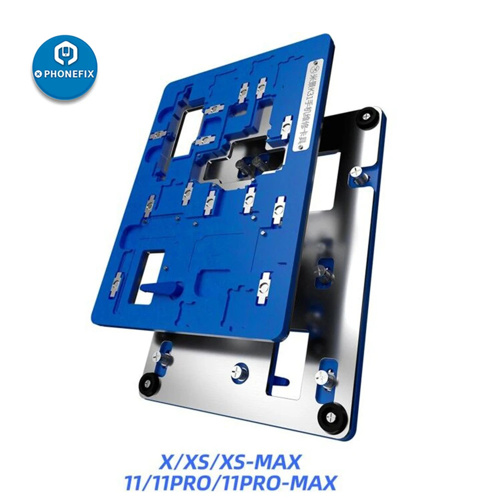 

MJ K31 Universal Mobile Motherboard Holder For Iphone X/XS/XSMAX/11/11Pro/11proMAX PCB BGA IC NAND Chip Reballing Holder Fixture