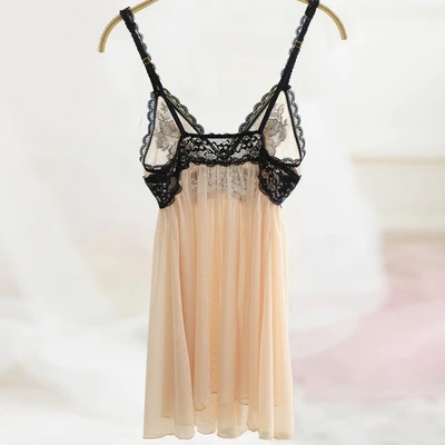 

200 kg fat MM sexy lace transparent temptation sexy lingerie large size big breasts sexy pajamas were thin nightdress women