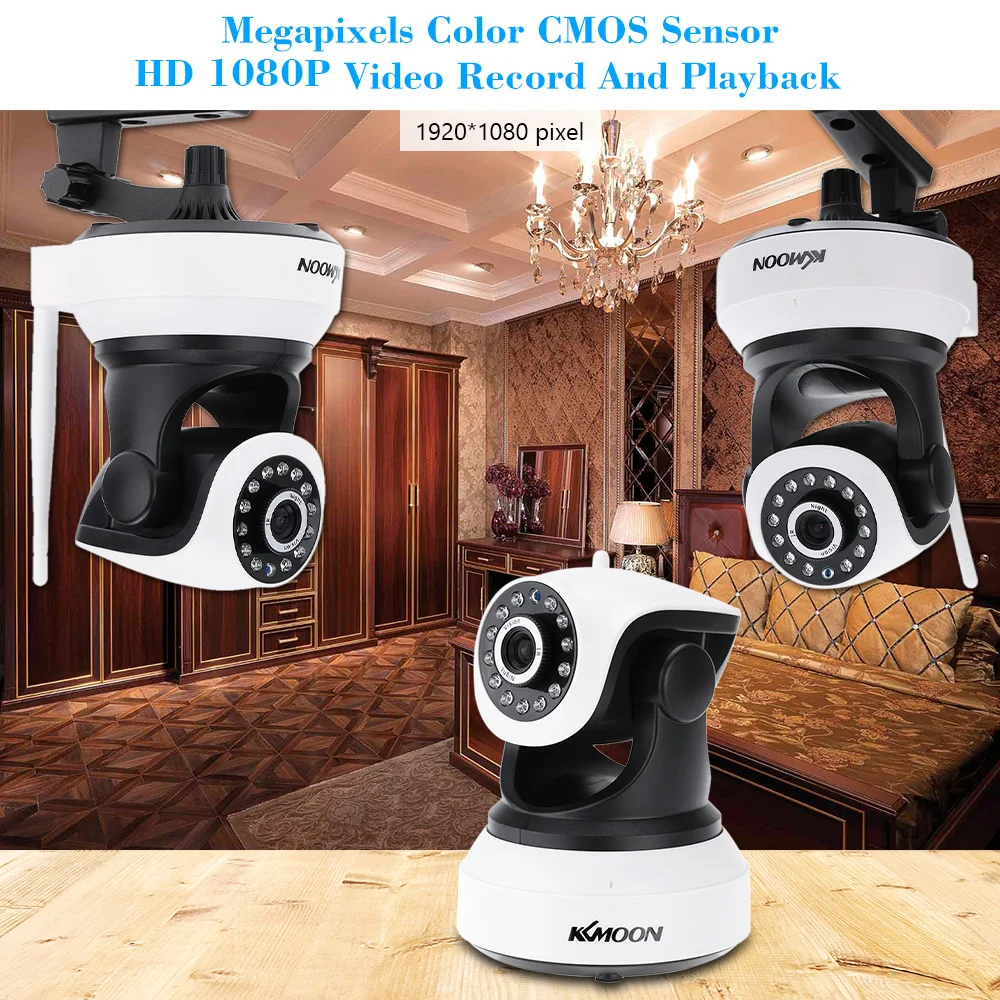 KKmoon®1080P Wi-Fi IP Камера H.264 Беспроводной 2MP домашней сети ИК безопасности Ночное