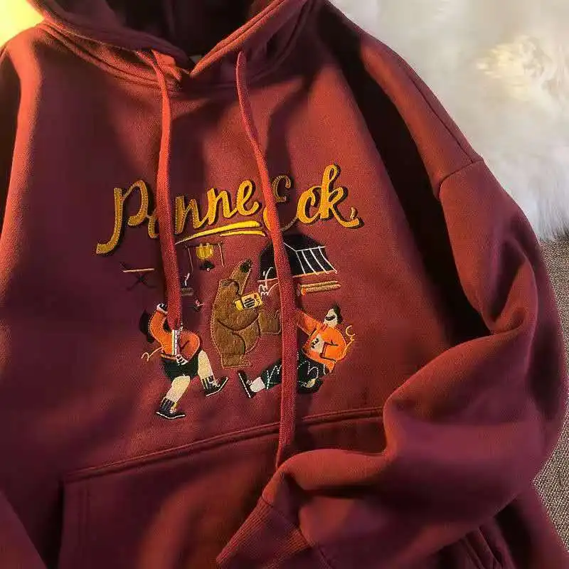 

Cartoon Print Yellow Loose Pocket Drawstring Oversized Hoodies Women Long Sleeve Harajuku Hoodie Thin Autumn Casual Fashion Tops