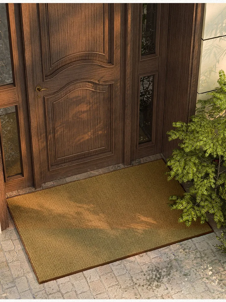 Коричневый искусственный Coir продвинутый дверной коврик для чистки входных