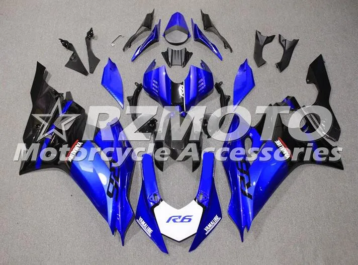 

New ABS Motorcycle Fairings kit Fit for YAMAHA YZF-R6 2017 2018 2019 2020 R6 17 18 19 Body set blue black glossy