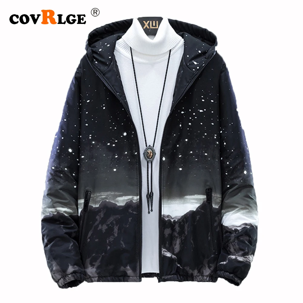 Covrlge Men's Padded Jacket Men Autumn Winter Korean Version Trend Cotton-padded Coat Men's Thickened Jacket Streetwear MWJ222