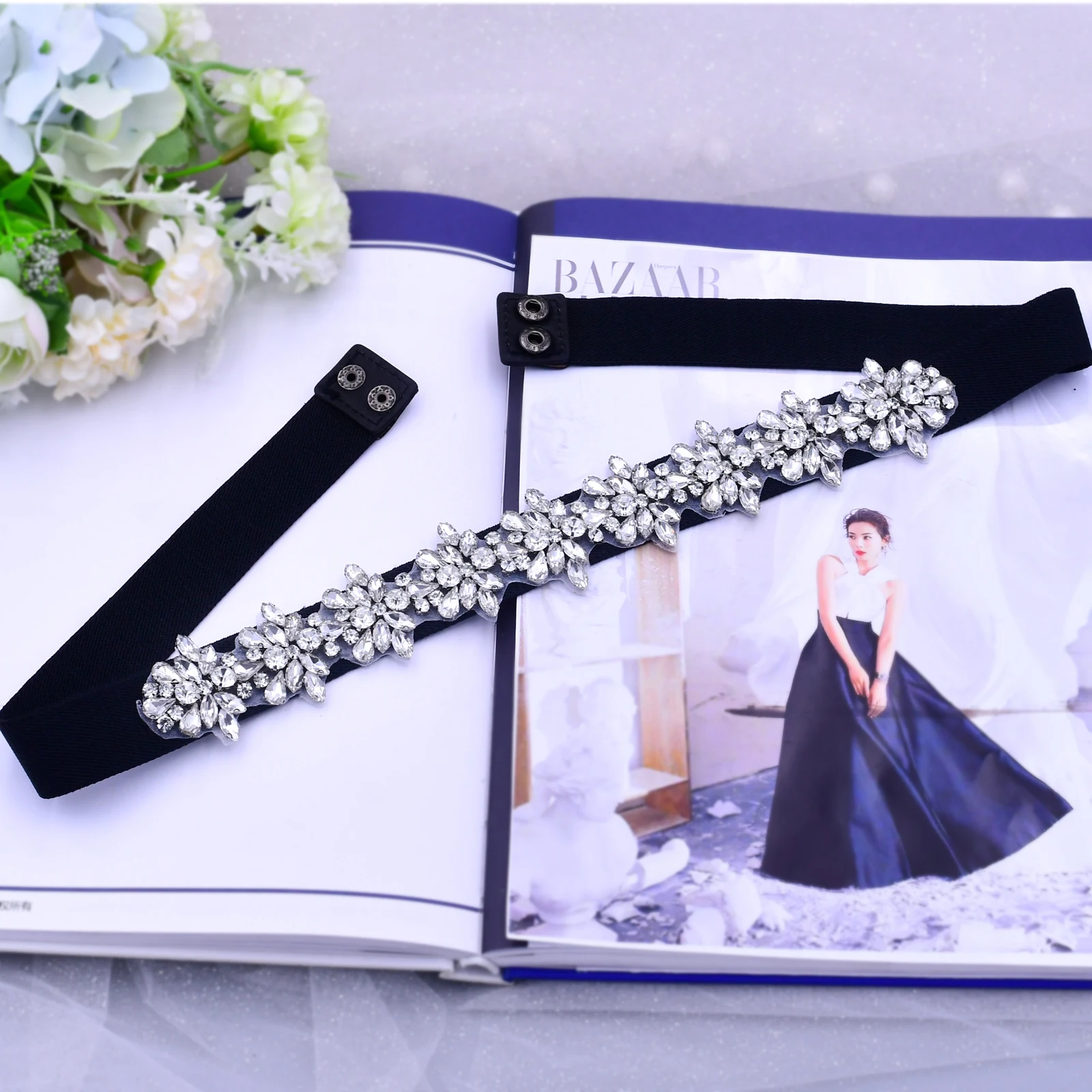 

Модный пояс, эластичный пояс, блестящий ремень для платья, ремень стразы, ремень из искусственной кожи, черный пояс, пояс для платья на выпус...