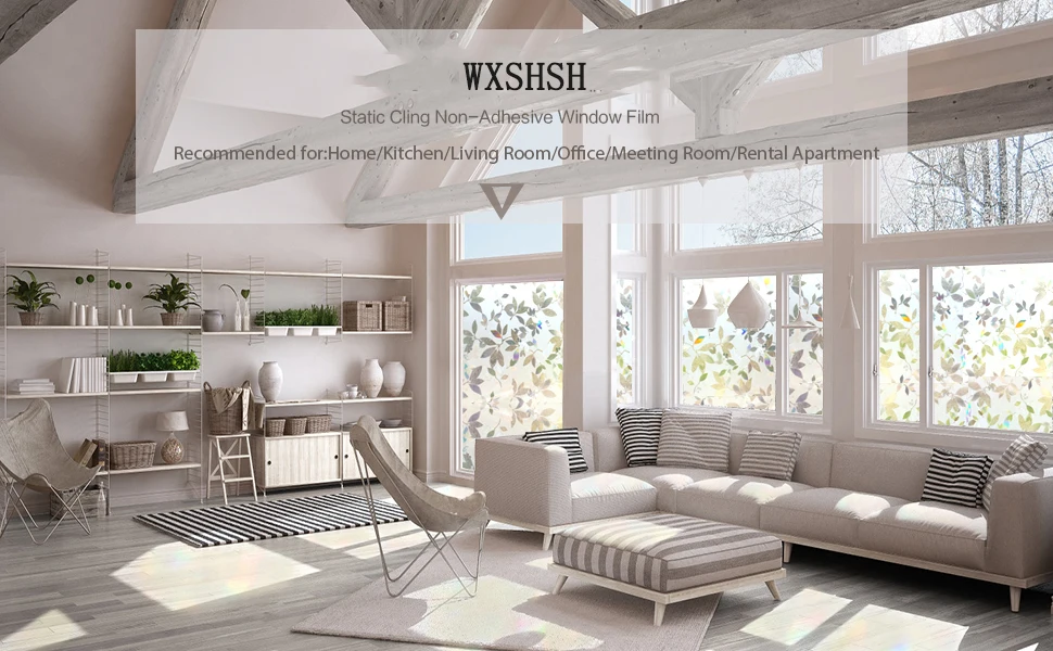 WXSHSH 3D Хрустальная декоративная витражная плёнка на стекла, окна, съемная самоклеющаяся стеклянная наклейка, статическая виниловая оконная бумага