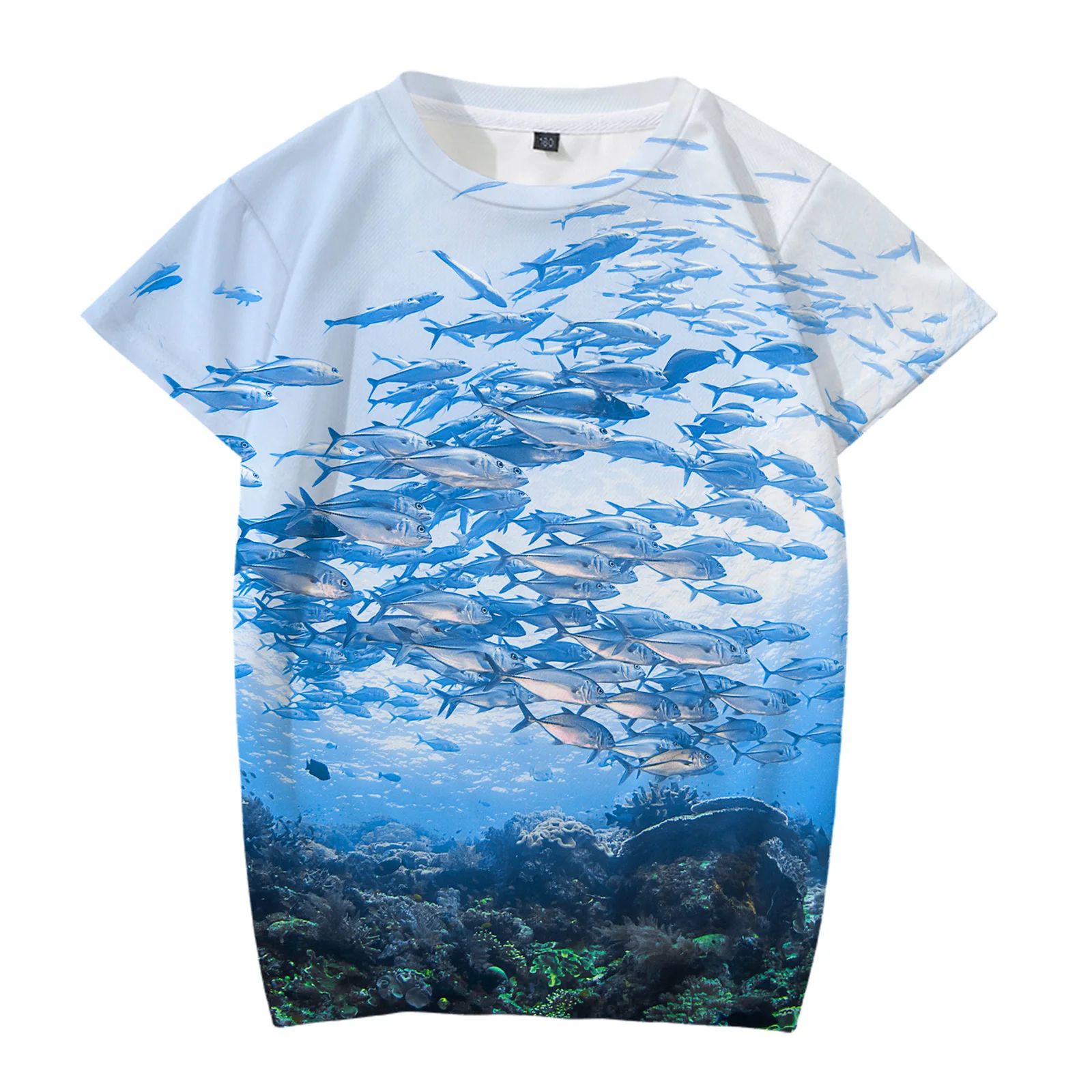 

Футболка мужская с 3D-принтом рыбы, короткая, повседневная, летняя, 2021