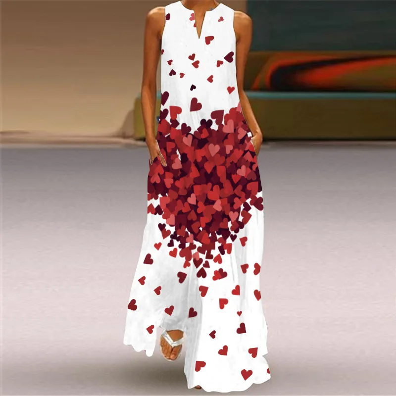 

Summer Long Dress 2021 Elegant Robe Dress Party Sleeveless Dresses Women Casual Sundress Vintage Maxi Dresses For Women
