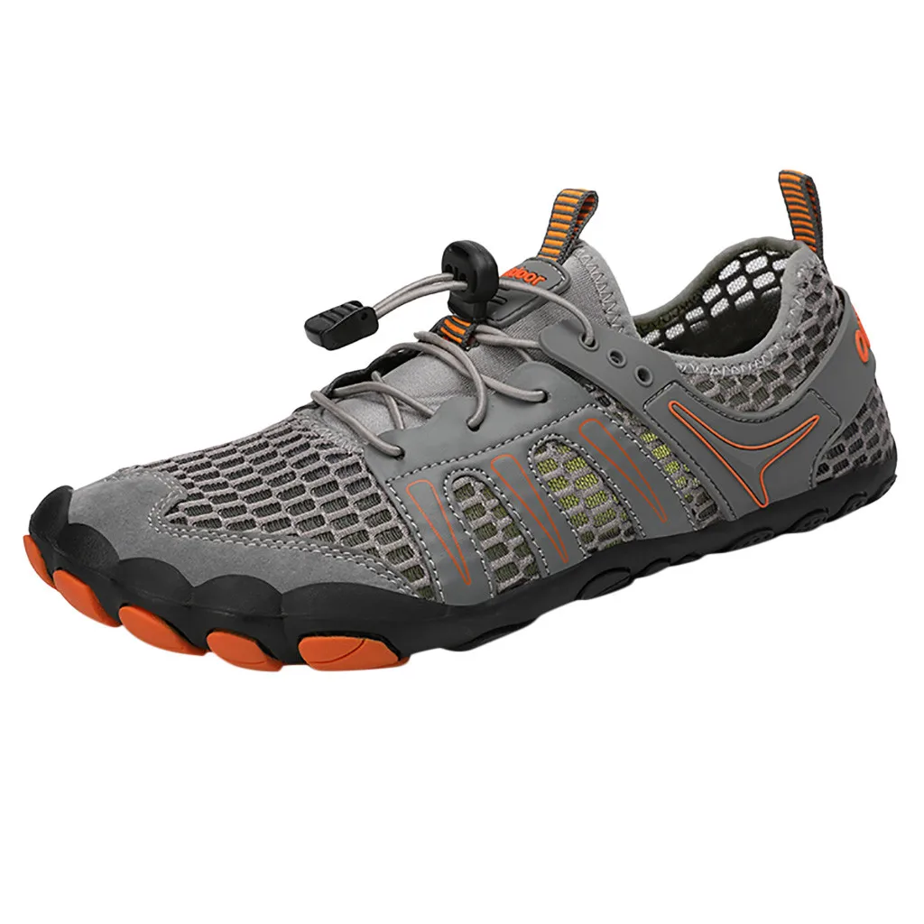 Серый Men Barefoot Five Fingers Shoes Summer Water Shoes for Men Outdoor Lightweight Men Shoes Fitness Sports Sneakers#N - Цвет: Серый