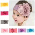 Женская Цветочная широкая повязка на голову, тюрбан, элегантные детские повязки на голову для девочек, эластичные нейлоновые аксессуары для волос
