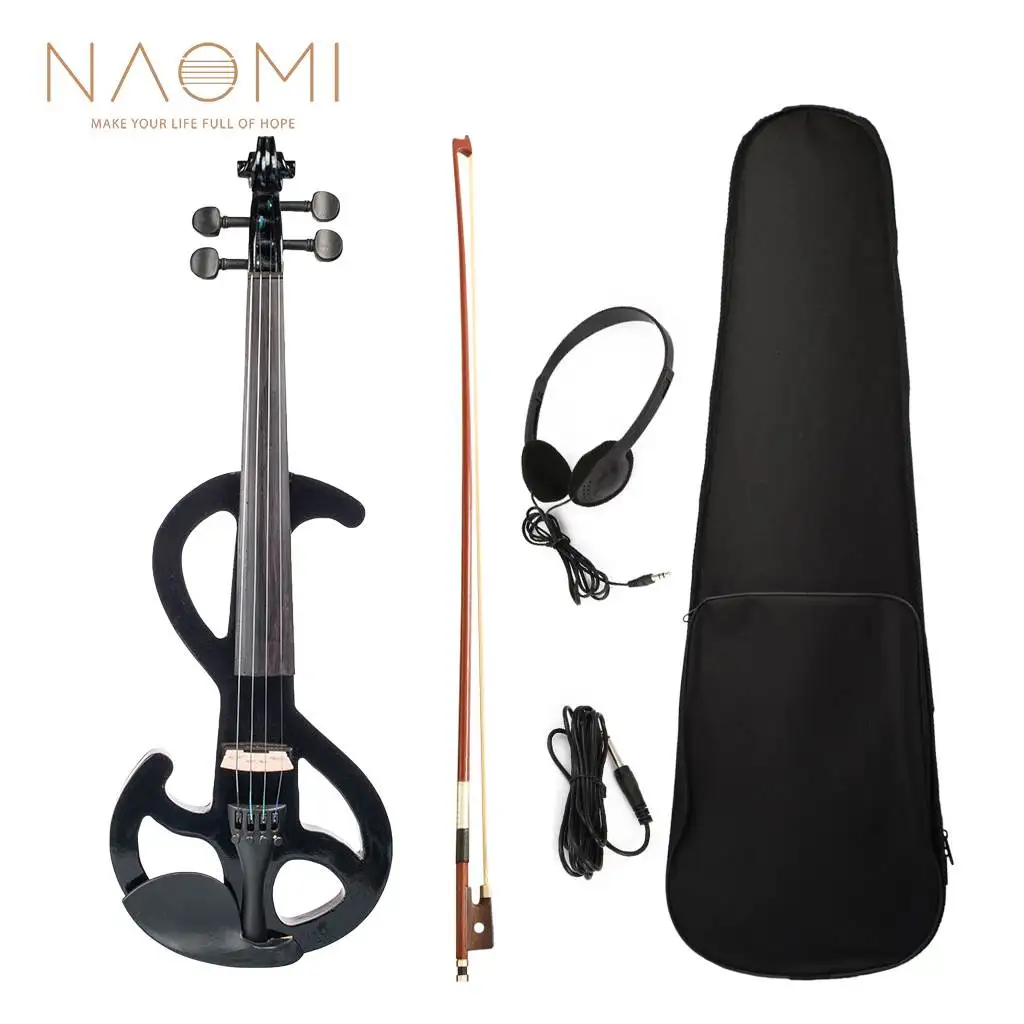 

NAOMI Electric 4/4 электронная скрипка 4/4 электрическая скрипка клен тело гриф с колками Музыкальные инструменты с Чехол