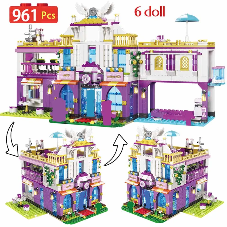 961 шт. Частная роскошная вилла строительные блоки друзья замок кирпичи для