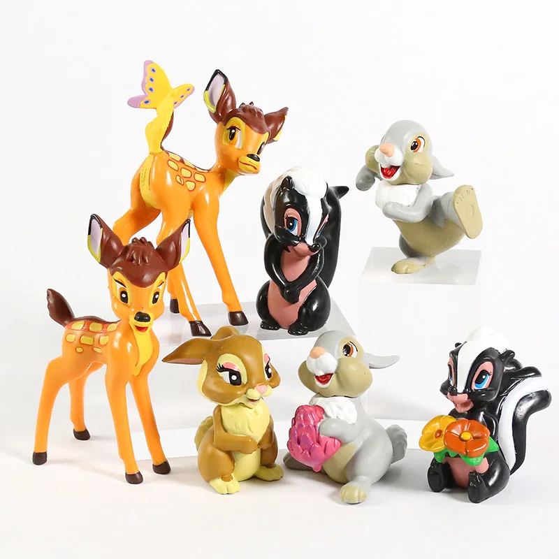 7 шт./компл. фигурка Бэмби оленя из ПВХ игрушки-модели куклы детские игрушки