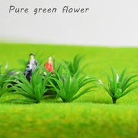 miniature grass green flowers 3cm railway train layout sand table architecture building kits 100pcs