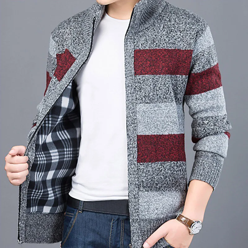 Свитер мужской осенне-зимний на молнии с длинным рукавом | Мужская одежда