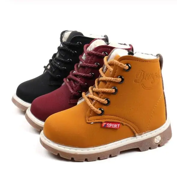 Детские зимние ботинки новые плюшевые теплые спортивная обувь для мальчиков