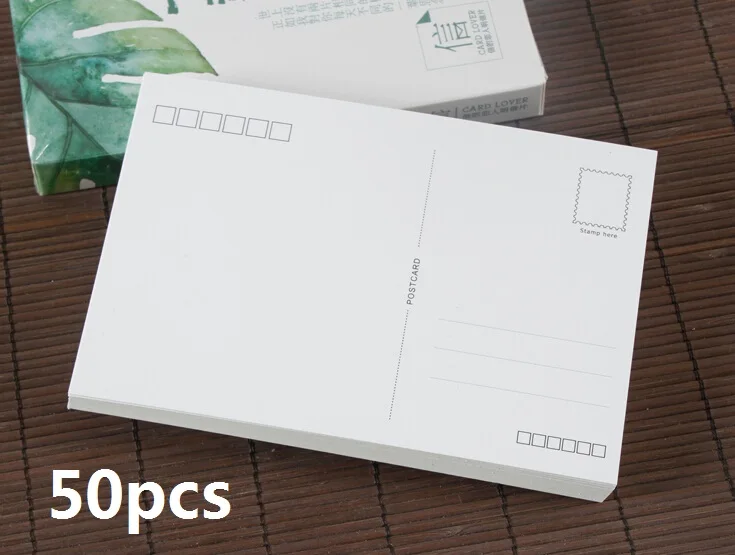 50 шт. пустой Matte White открытка плотная Бумага Почтовые открытки подарком для друзей