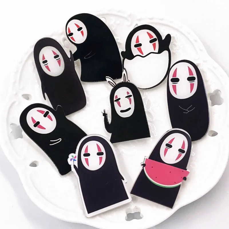 1 шт. аниме персонаж без лица Мужской значок Kawaii женские акриловые значки брошь