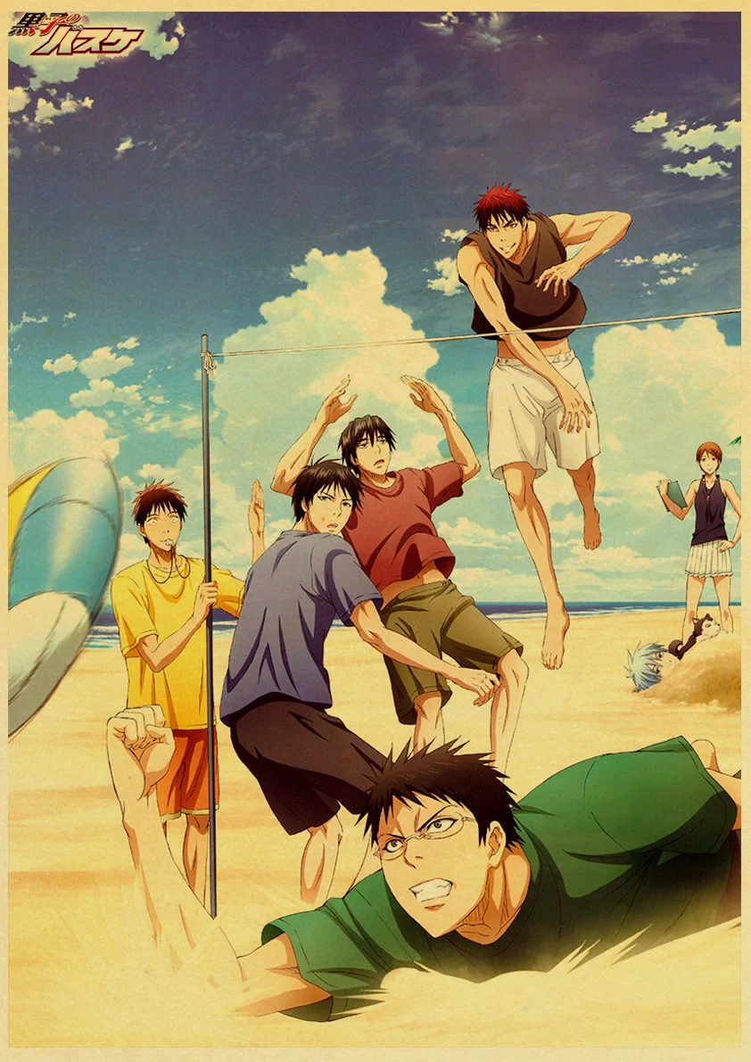 

Latest hot anime Kuroko's Basketball Retro poster Wall Stickers For Living Room /Home/Bar Decoration