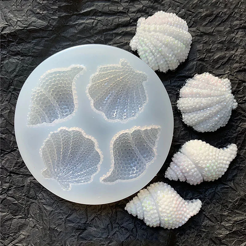 

Multi-faceted Shell Conch Mirror Epoxy Silicone Abrasive Simulation Shell Crafts Decoration Mold Chocolate Cake Baking Accessor