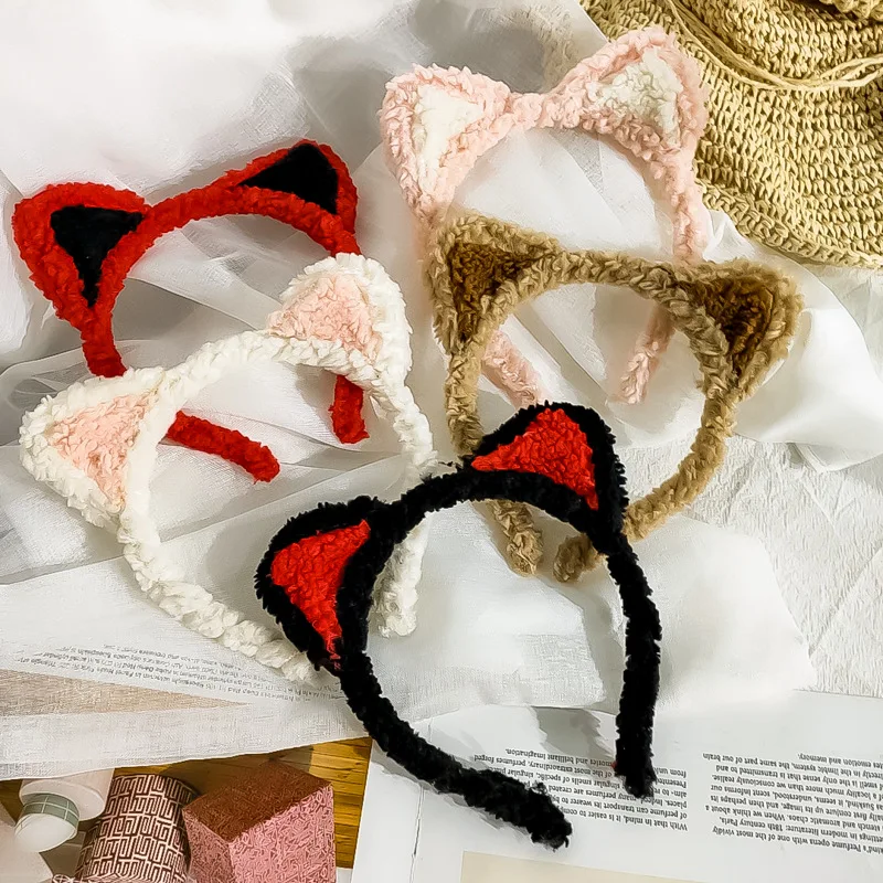 Рождественские ободки с кошачьими ушками повязка на голову ручная работа