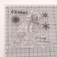 bird snowflake transparent clear silicone stamp seal diy scrapbook rubber stamping coloring embossing diary decoration reusable