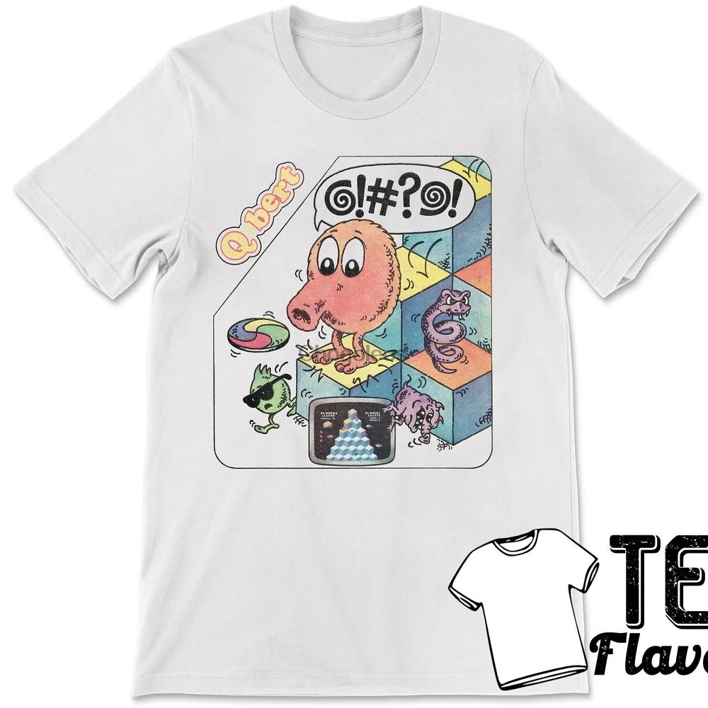 Ретро-футболка Q Bert Qbert Gottlieb с принтом аркадных видеоигр | Футболки на заказ