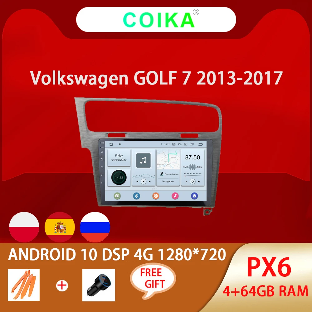 Система Android 10 0 4 + 64 Гб ОЗУ автомобильный сенсорный экран IPS для Volkswagen GOLF 7 BT Music WIFI