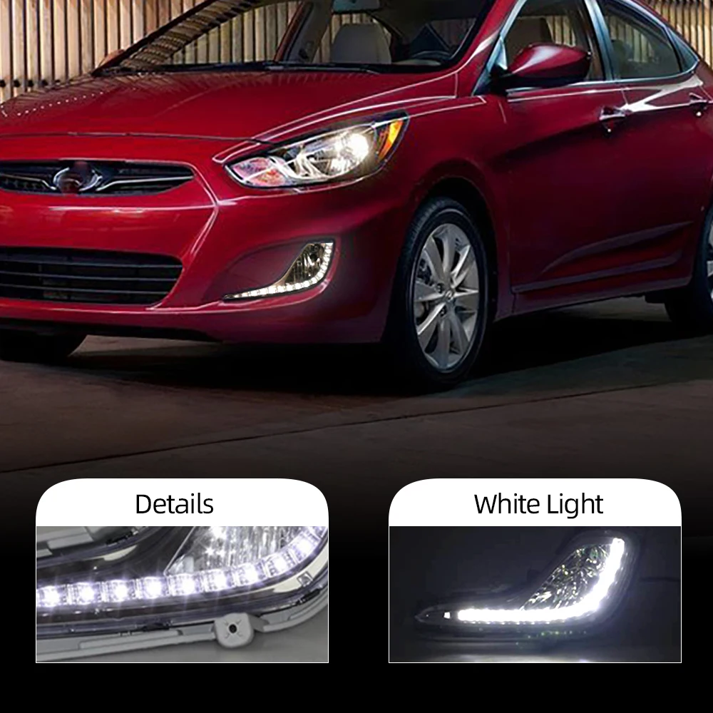 Светодиодный дневной светильник тумана DRL ксеноновая лампа для Hyundai Accent Solaris 2010 2011