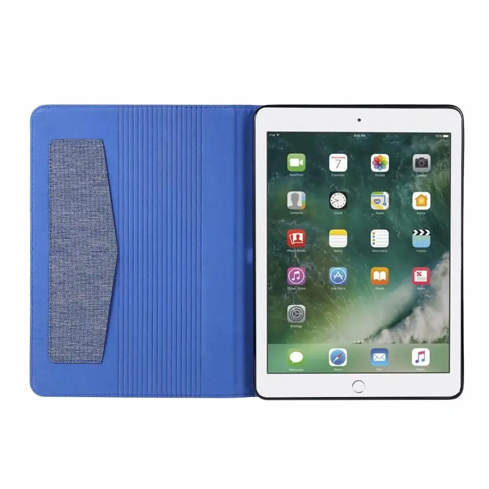 Умный чехол для планшета IPad 9 7 2017 2018 Тканый дизайн искусственная кожа Ipad задняя