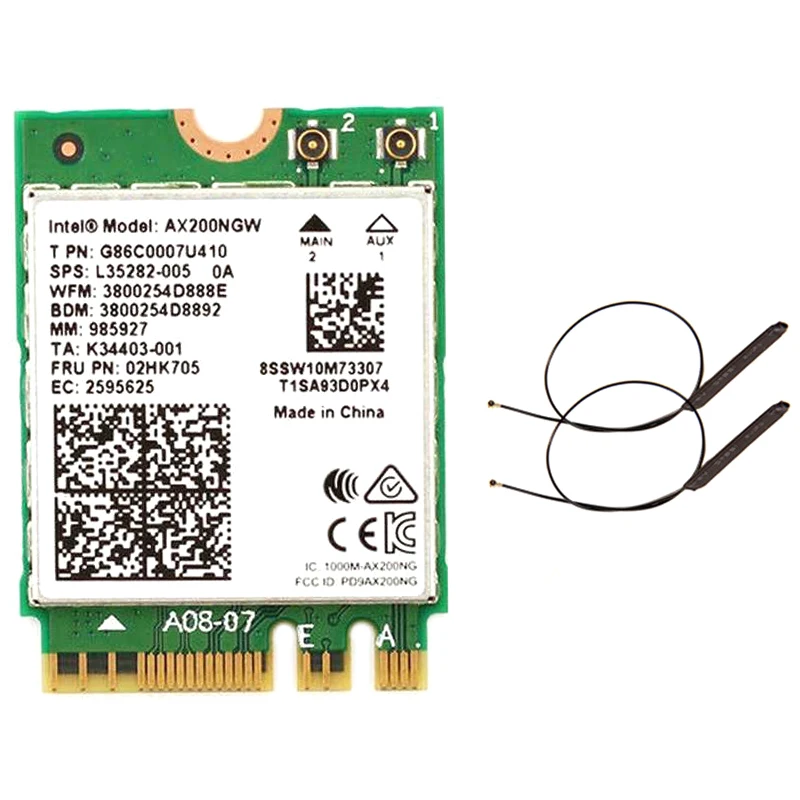 Двухдиапазонный 2 4 Гбит/с Wi Fi 6 AX200NGW 802.11Ax/Ac MU MIMO 2X2 AX200 NGFF M.2 Bluetooth 5 0 сети Wlan Card
