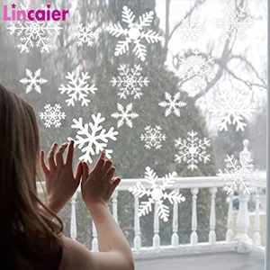 38 шт., статические наклейки со снежинками для окон