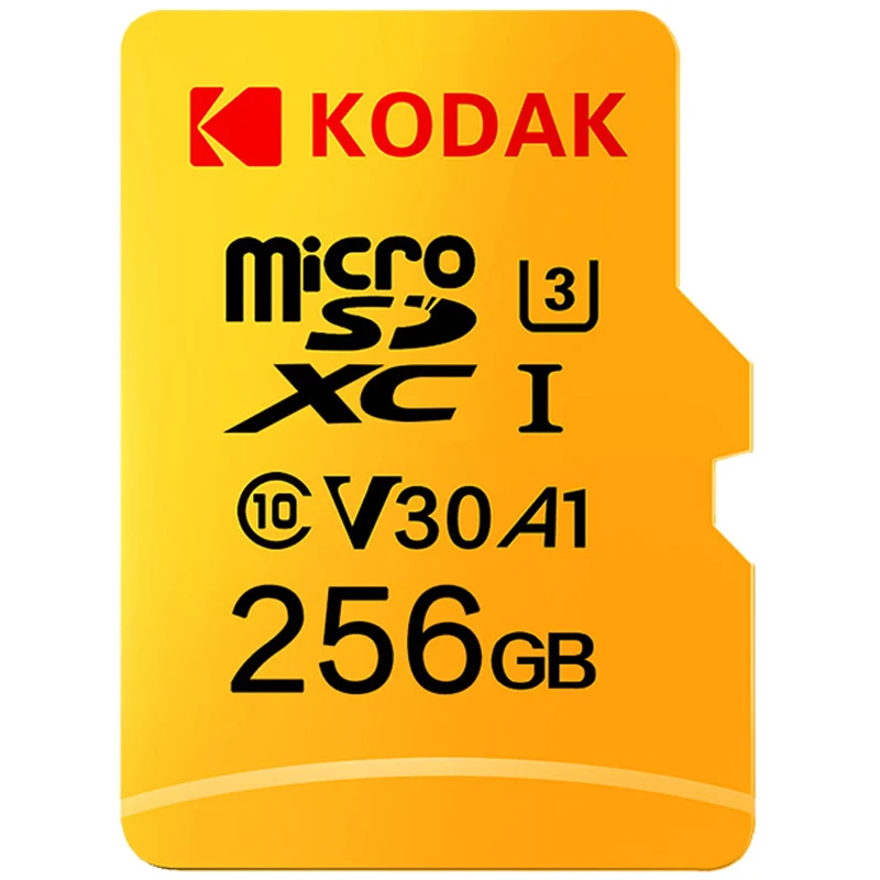 256GB Kodak 512GB Micro SD карта класса 10 16G 32G 64GB U3 4K высокоскоростной карты памяти cartao de Карта памяти 128gb mecard C10 - Емкость: 256GB