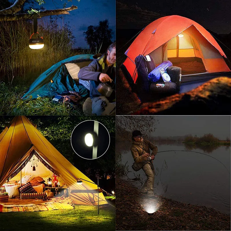 

Outdoor Led Camping Light Lantern USB Recharge Emergency Safty Flashlight Power Bank With Magnetic Waterproof Tent Light Hiking