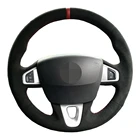 Чехол рулевого колеса автомобиля черная натуральная кожа замша для Renault Megane 2008-2016 Fluence (ZE) 2010-2016 Kangoo 2014-2019