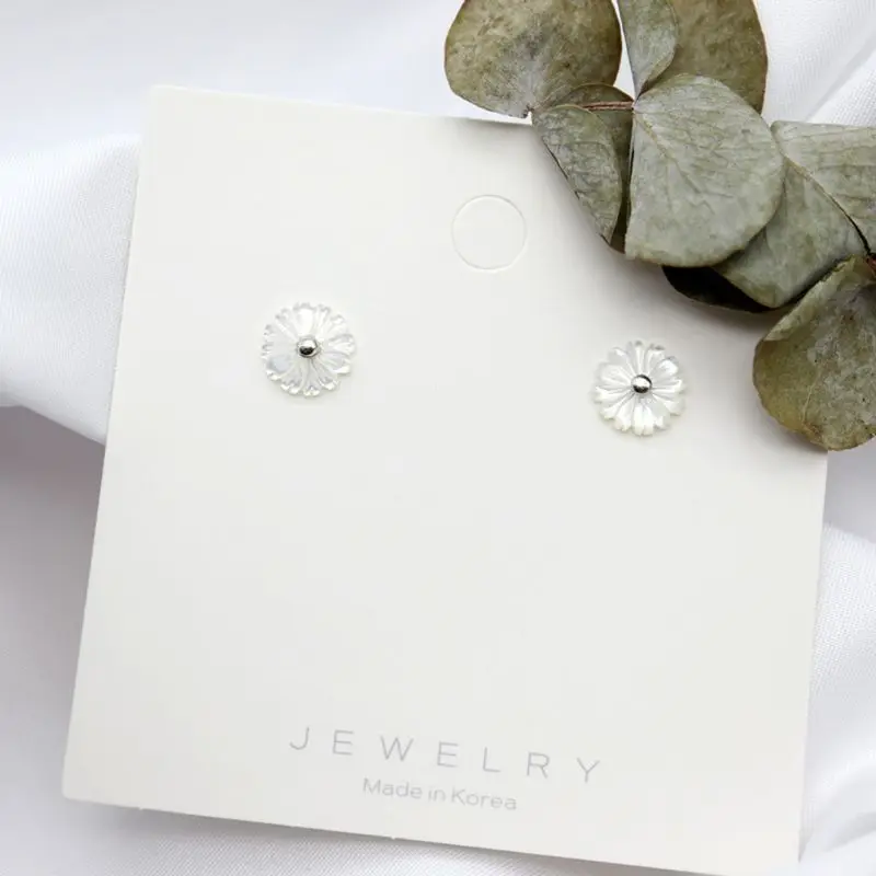 Посеребренные серьги из стерлингового серебра белая мама Хризантема с